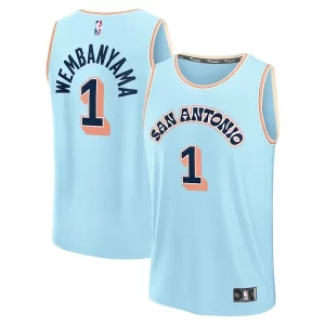 Prestigioso Victor Wembanyama San Antonio Spurs 2024/25 Fast Break Player Jersey City Edition Light Blue