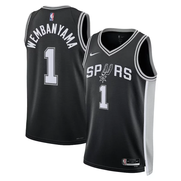 Magnifico Versatile Cool Victor Wembanyama San Antonio Spurs Nike Unisex 2023 NBA Draft First Round Pick Swingman Jersey Icon Edition Black