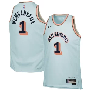 Duraturo Victor Wembanyama San Antonio Spurs Nike Youth 2024/25 Swingman Player Jersey City Edition Light Blue