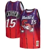 Eccezionale Vince Carter Toronto Raptors 1998/99 Hardwood Classics Fadeaway Swingman Player Jersey Red/Purple