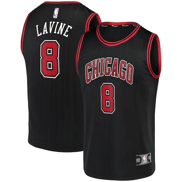 Eccezionale Zach LaVine Chicago Bulls Fast Break Team Replica Jersey Black Statement Edition