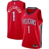Classico Lussuoso Zion Williamson New Orleans Pelicans Jordan Brand 2020/21 Swingman Jersey Statement Edition Red