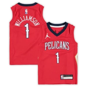 Accattivante Fascinante Zion Williamson New Orleans Pelicans Jordan Brand Preschool 2020/21 Fast Break Replica Jersey Statement Edition Red