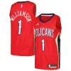 Accattivante Duraturo Zion Williamson New Orleans Pelicans Jordan Brand Swingman Player Jersey Statement Edition Red