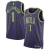 Bellissimo Lussuoso Zion Williamson New Orleans Pelicans Nike Unisex 2024/25 Swingman Player Jersey City Edition Purple