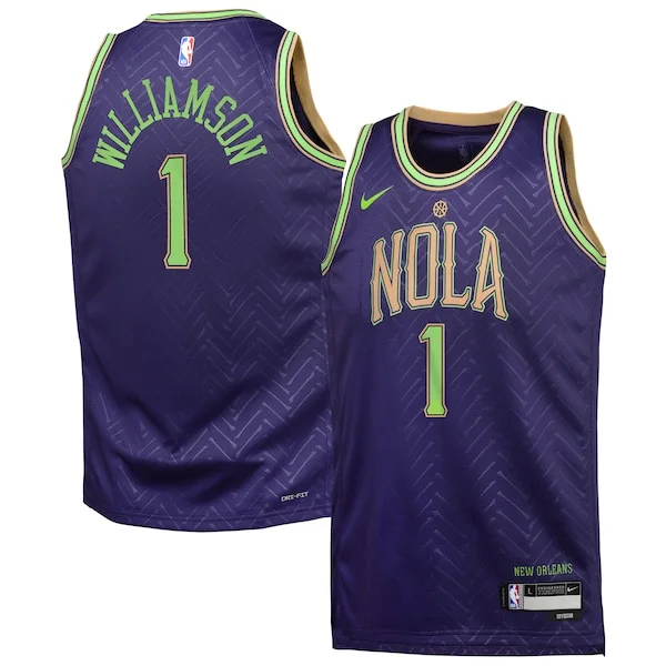 Accattivante Zion Williamson New Orleans Pelicans Nike Youth 2024/25 Swingman Player Jersey City Edition Purple